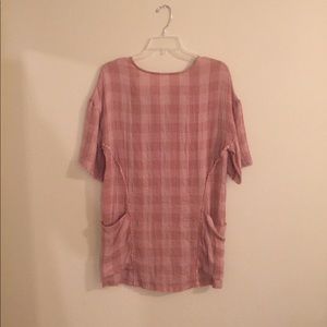 Boutique Pink Ruffled Sleeve Loose Flannel
